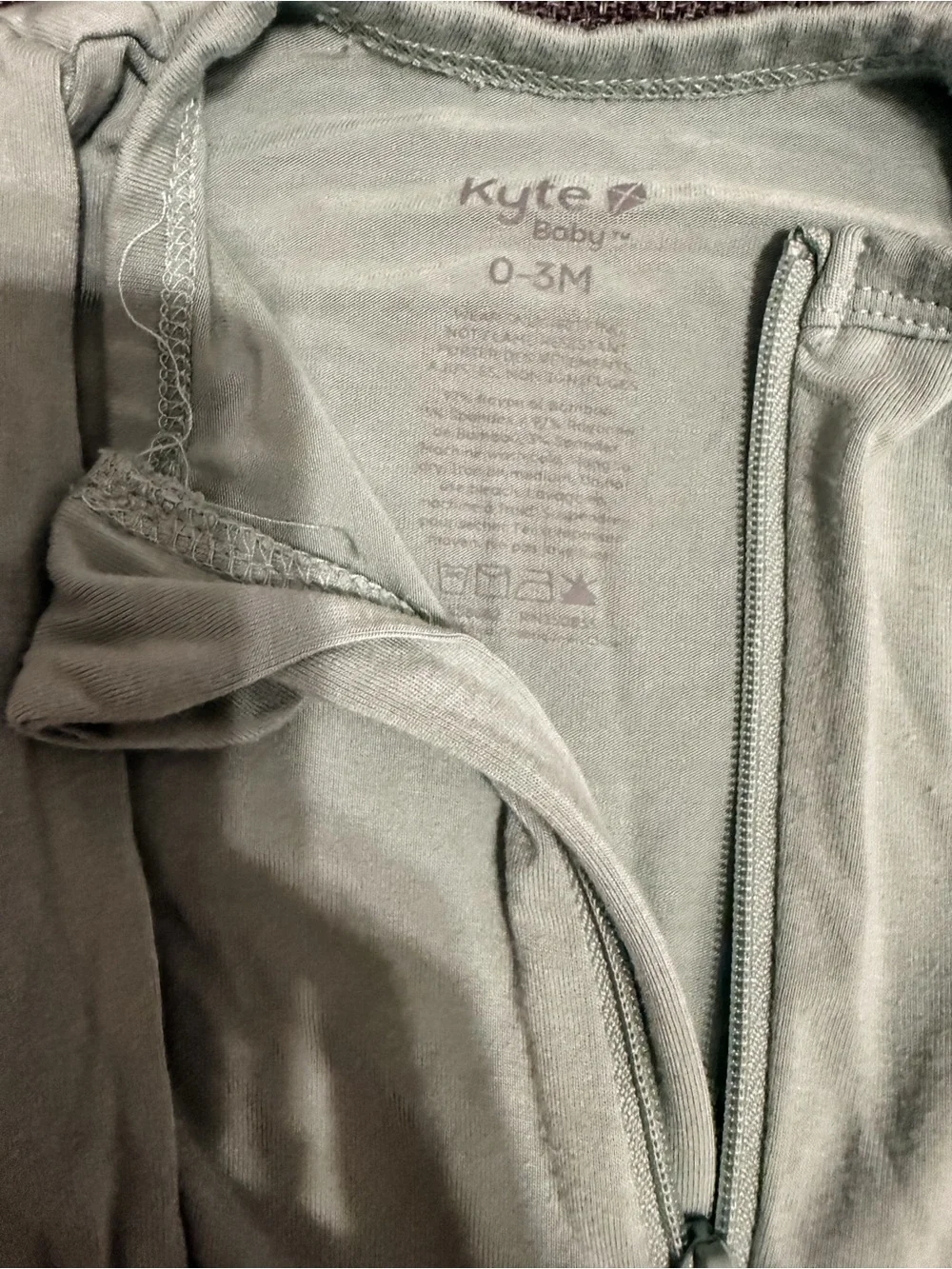 Kyte Baby Footed One-Piece Zipper Sleepwear in Sage